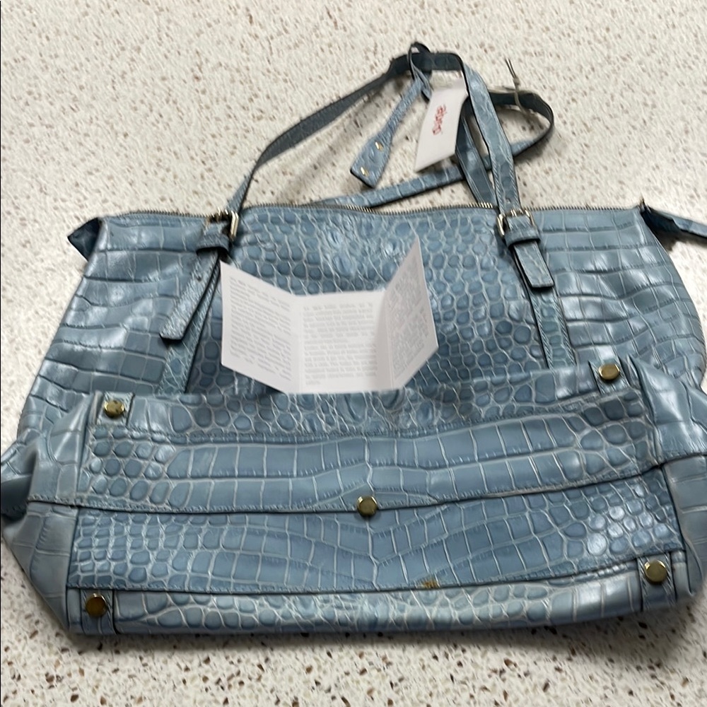 Light Blue Leather Purse
